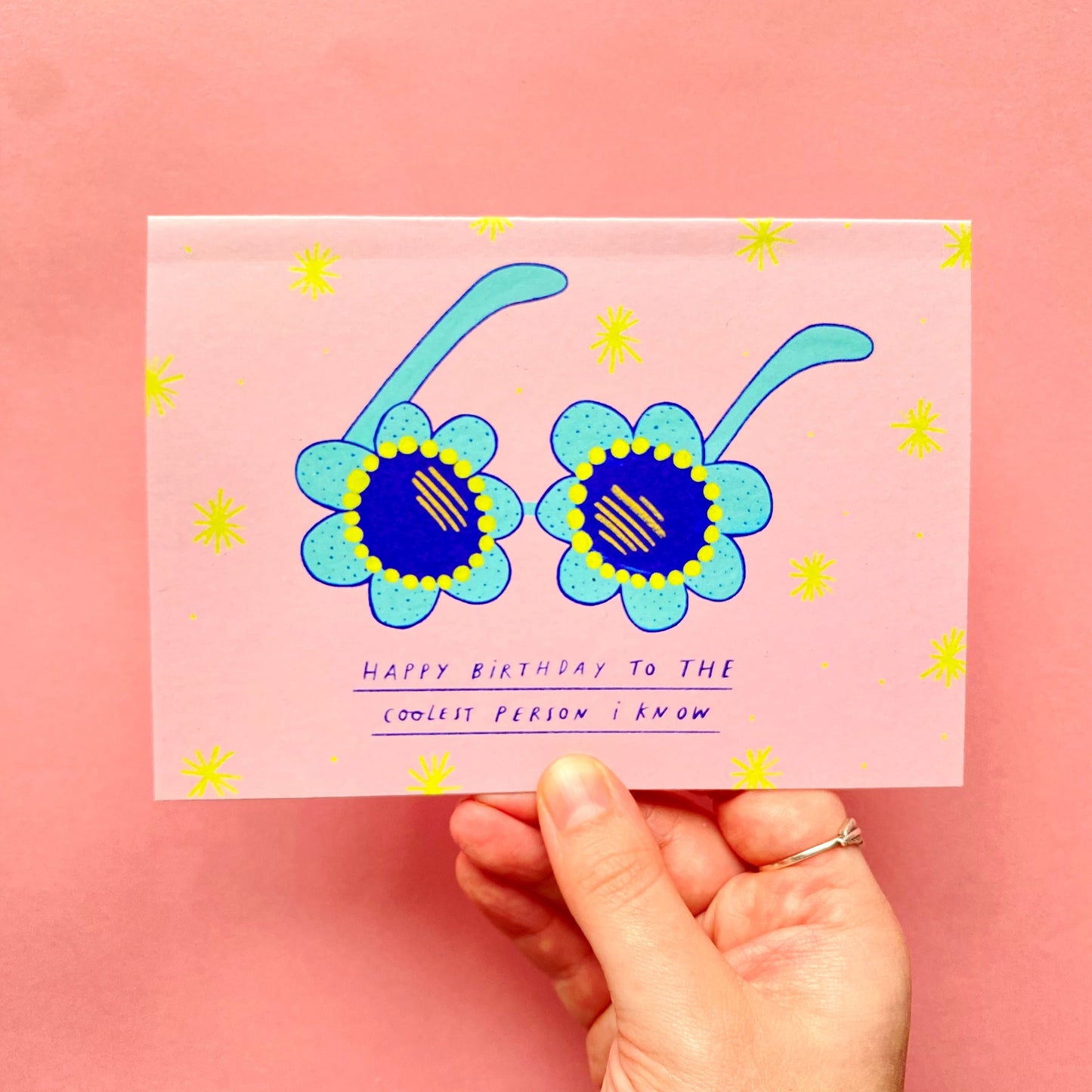 Happy Birthday To The Coolest Person I Know Sunglasses Greetings Card | Sunnies Accessories Bday Bestie Friend Sister