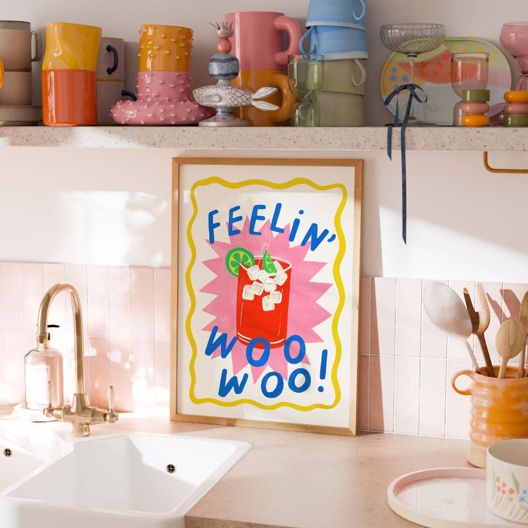 Feelin woo woo-cocktail art print-cocktail wall art-bar wall art-bar art print-kitchen wall art-kitchen art print