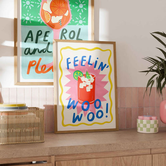 Feelin woo woo-cocktail art print-cocktail wall art-bar wall art-bar art print-kitchen wall art-kitchen art print
