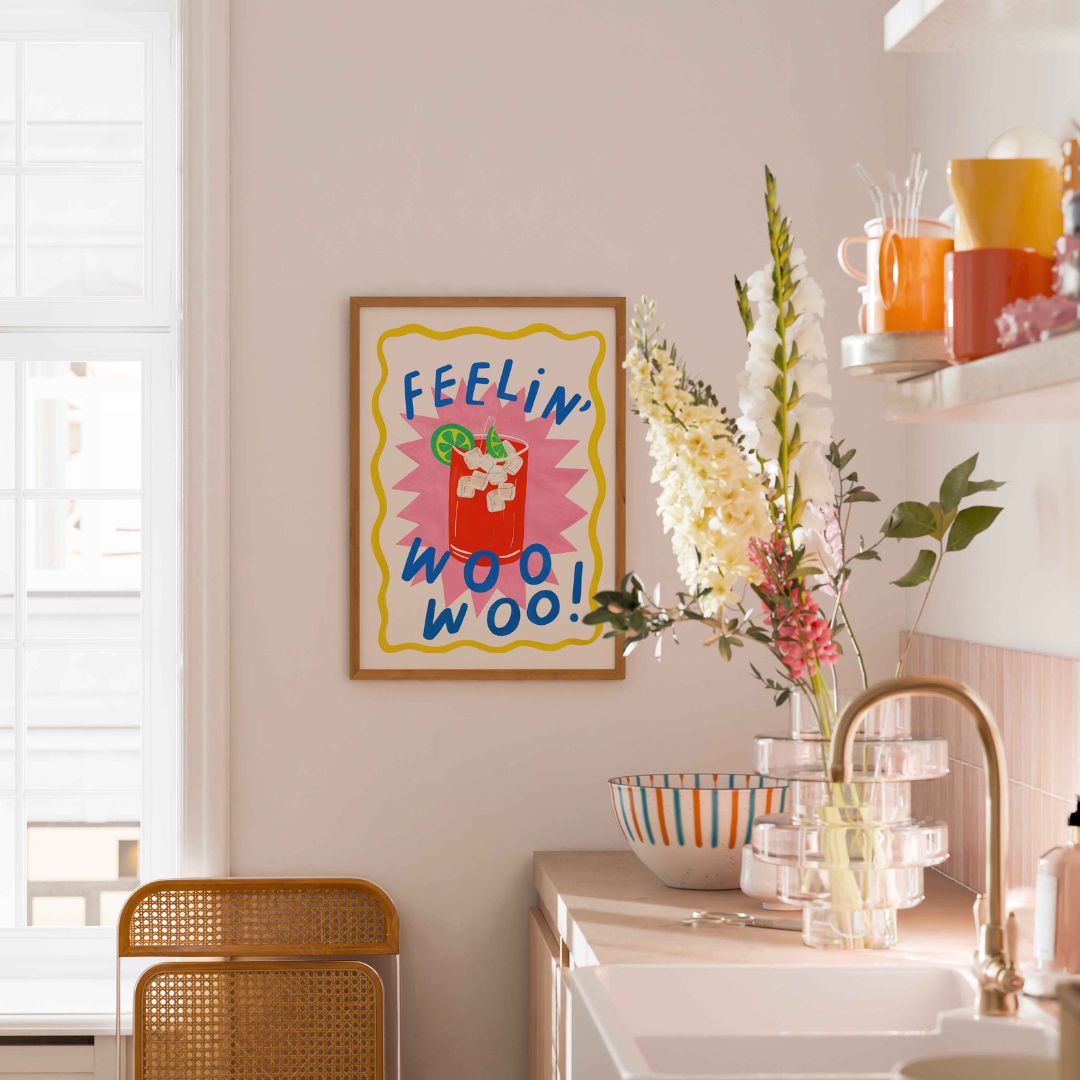 Feelin woo woo-cocktail art print-cocktail wall art-bar wall art-bar art print-kitchen wall art-kitchen art print