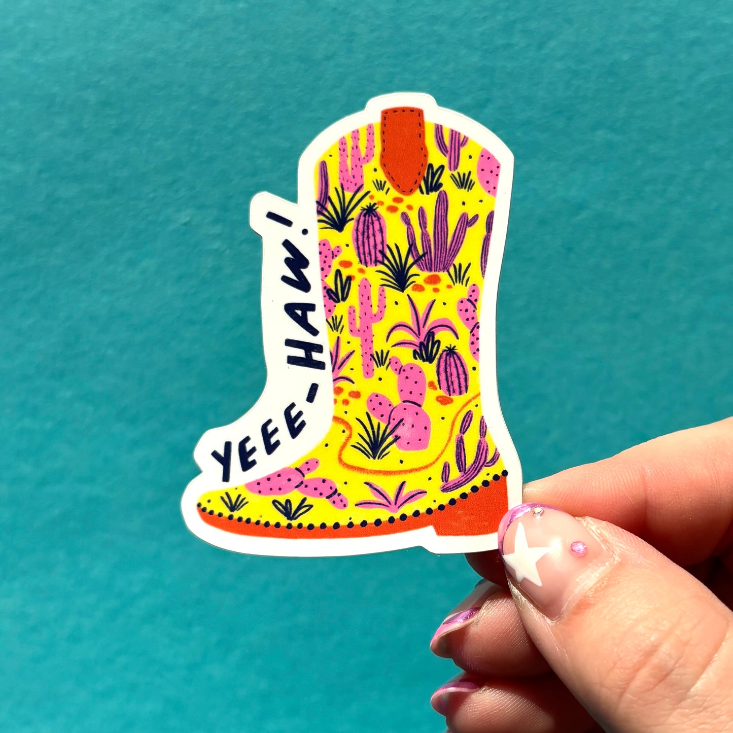 Yee-Haw Cowboy Boot Vinyl Sticker