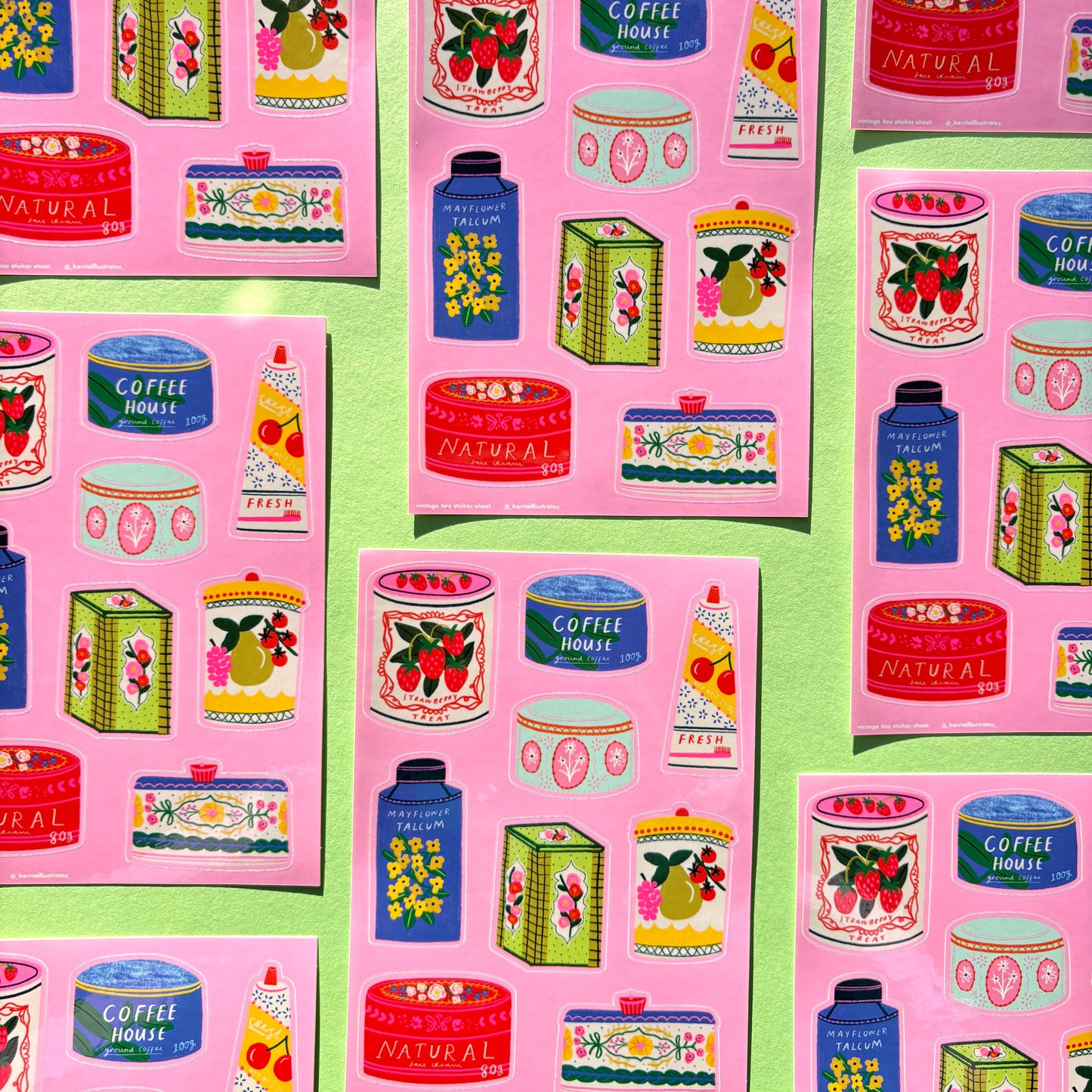 Vintage-Inspired Tin & Can Sticker Sheet – Cute Retro Container sticker sheet