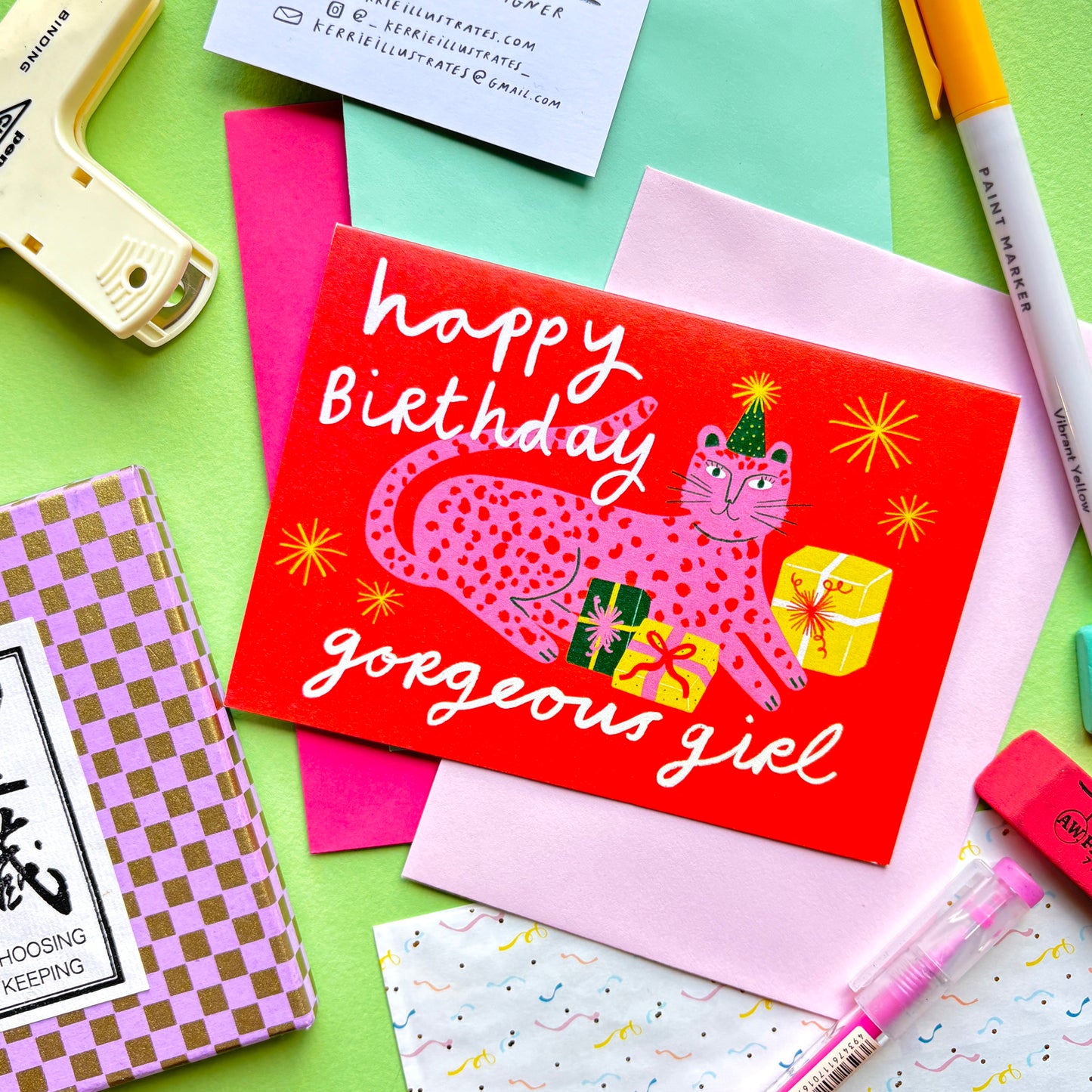 Happy Birthday Gorgeous Girl Leopard Greeting Card