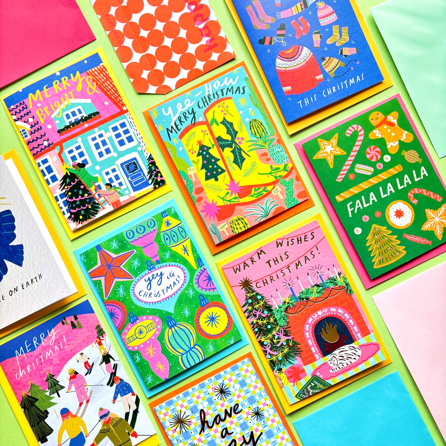 Yee-Haw Merry Christmas Greetings Card | Xmas Cowboy Festive Seasons Greetings Bright Colourful