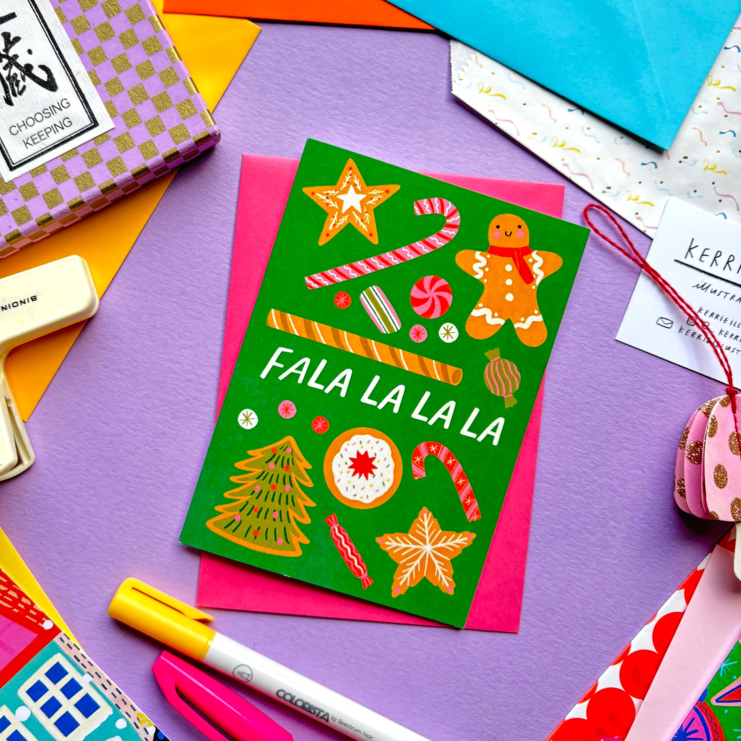 Fala La La La Christmas Greeting Card