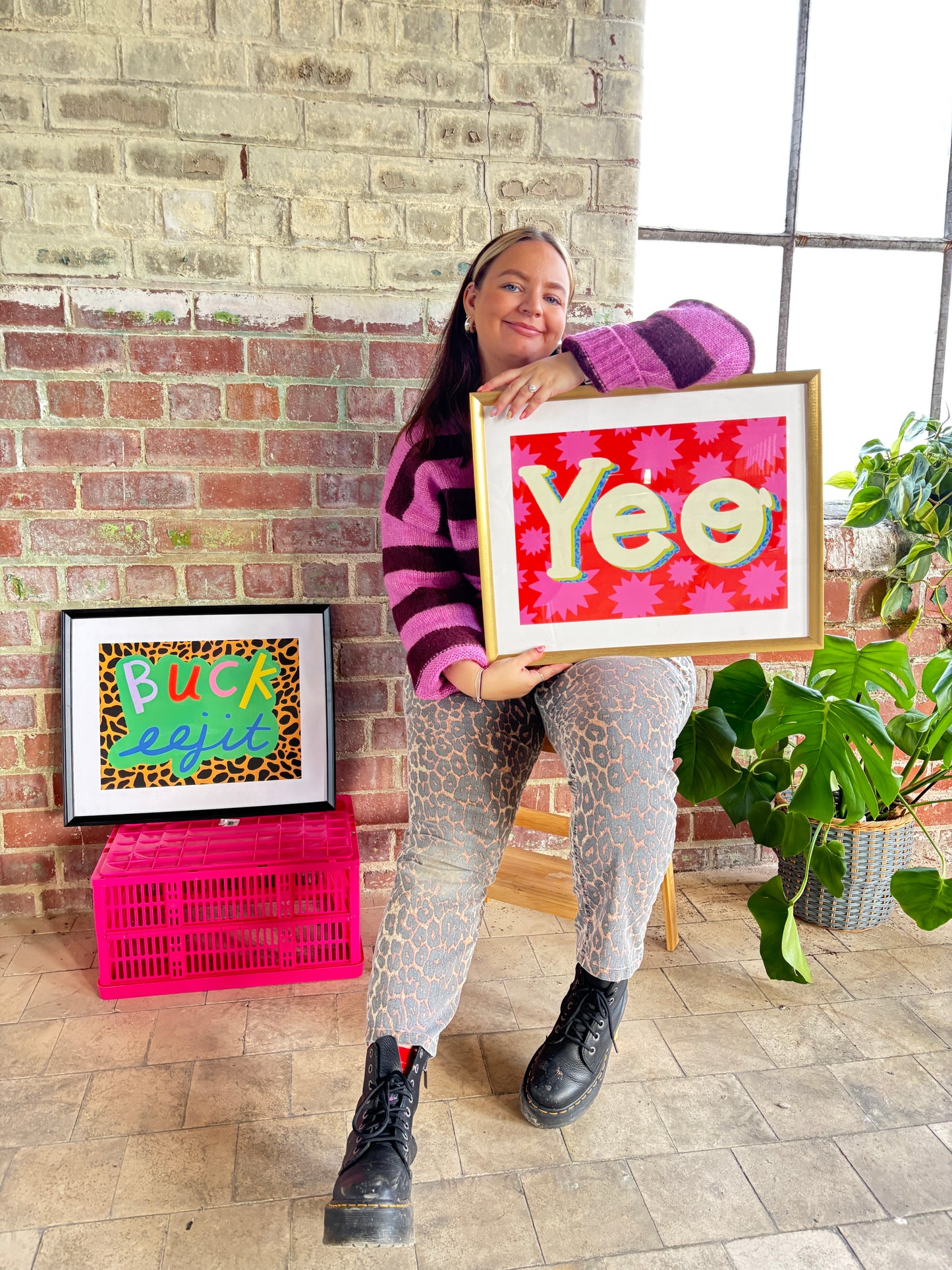 Yeo typographic stars patterned art print | Belfast Slang Humour Culture Northern Ireland Irish Slogan Tourism Travel Local NI