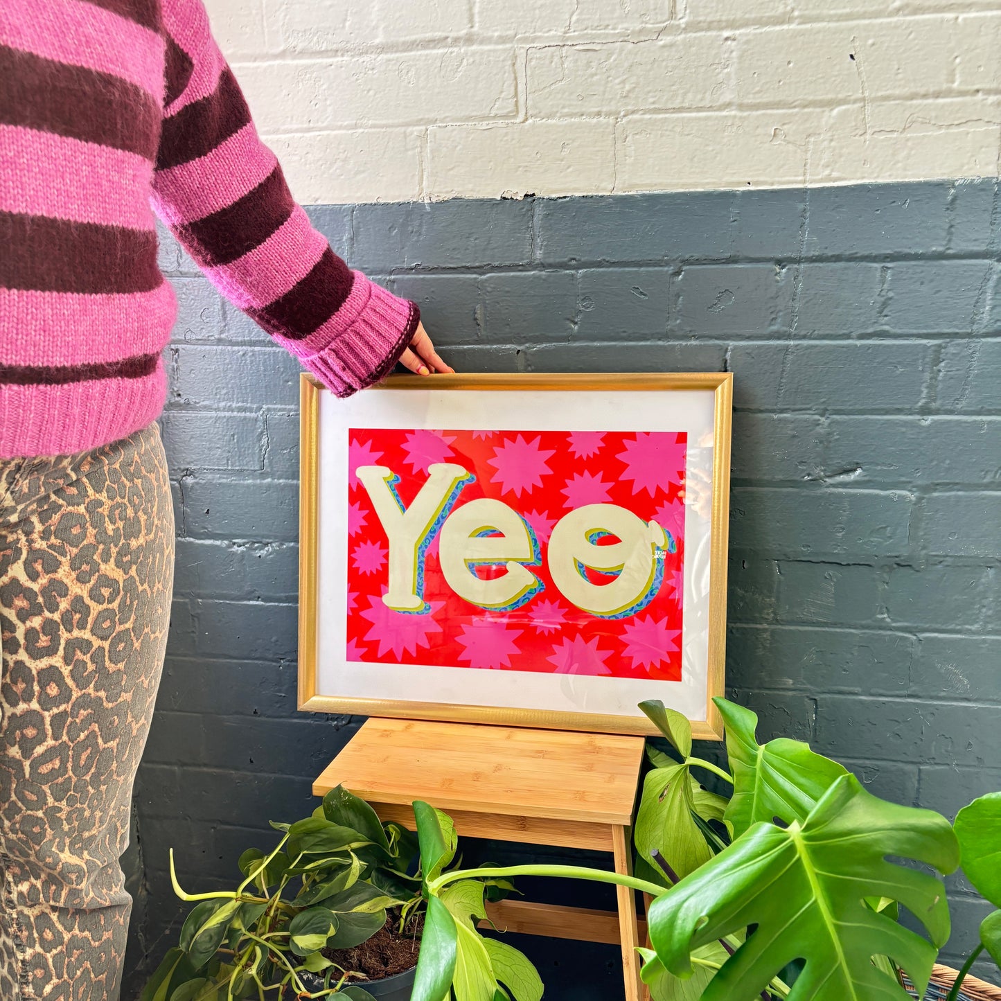 Yeo typographic stars patterned art print | Belfast Slang Humour Culture Northern Ireland Irish Slogan Tourism Travel Local NI