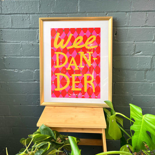 Wee dander typographic patterned art print | Belfast Print | Northern Irish art | Colourful typography art print | Northern Irish slang |