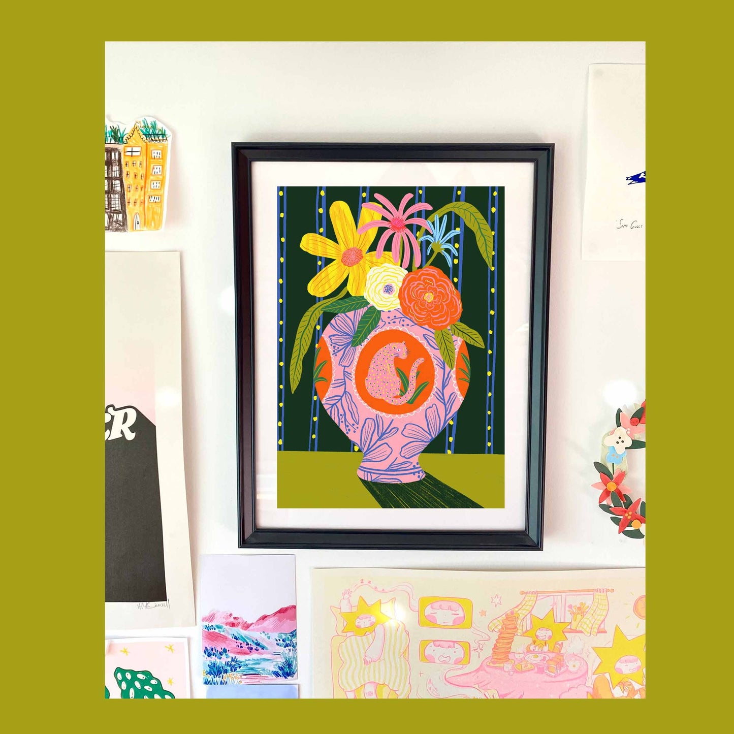 Leopard Vase Art Print