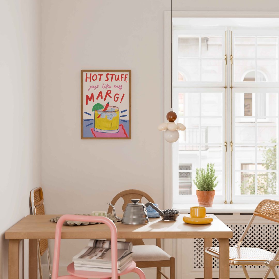 Margarita art print-Spicy margarita wall art-bar wall art-kitchen wall art-hot stuff just like my marg