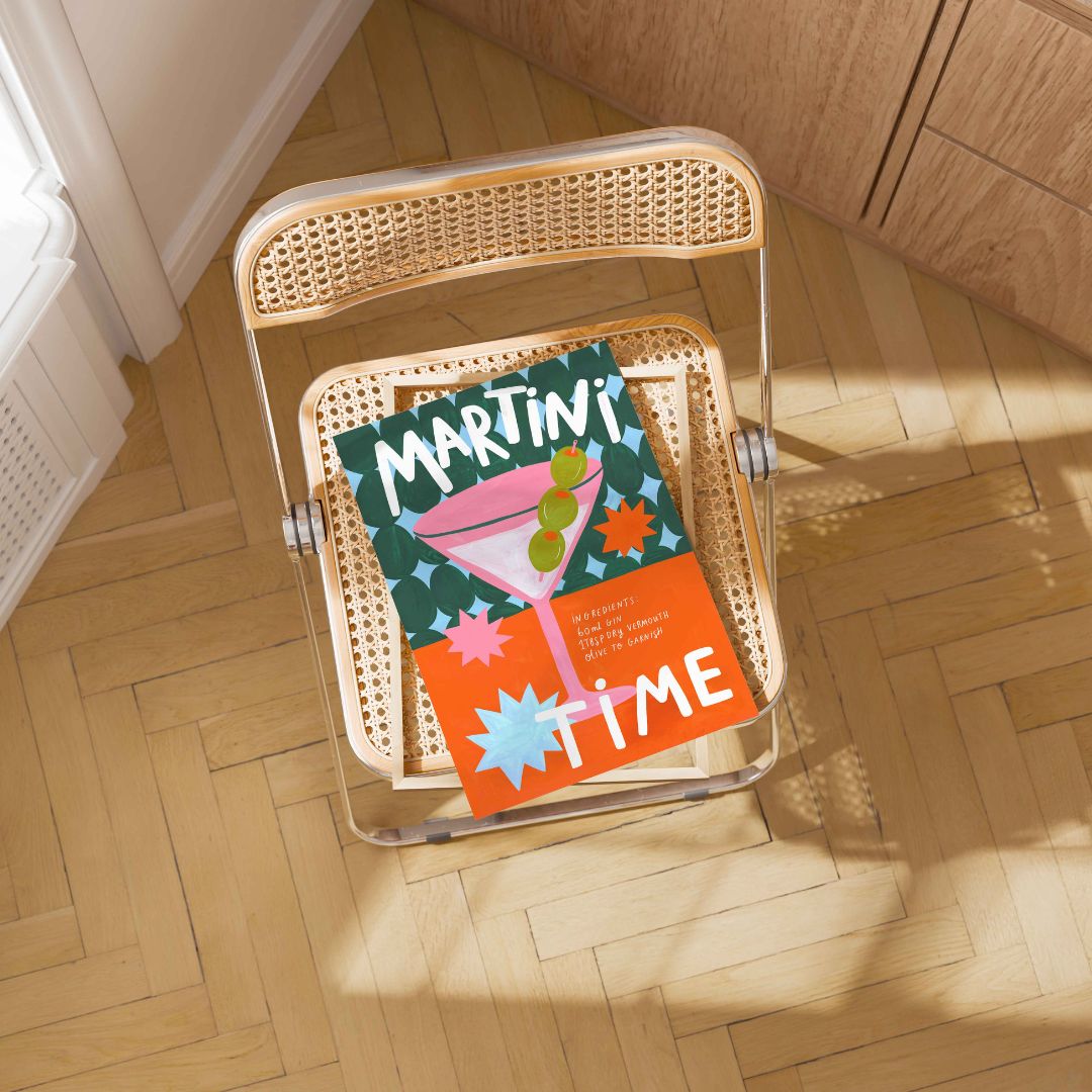 Martini Time wall art-martini time art print-bar wall art-kitchen wall art-cocktail wall art-cocktail art print-martini time