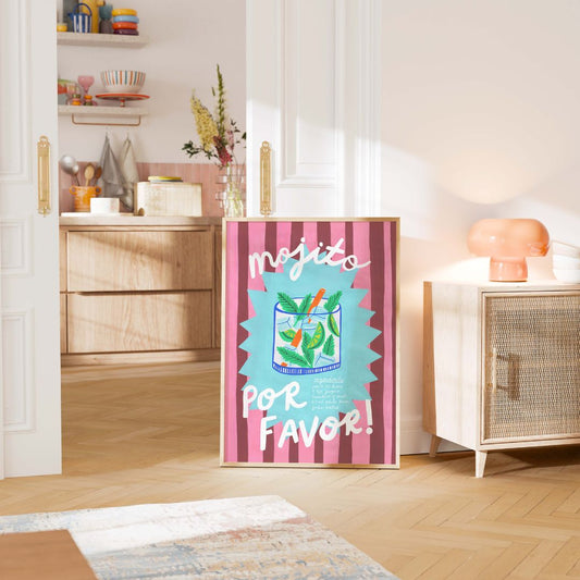 Mojito por favor-cocktail wall art-cocktail art print-bar wall art-bar art print-kitchen wall art-kitchen art print