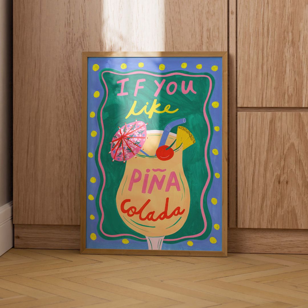 Pina colada art print-Pina colada wall art-cocktail wall art-cocktail art print-bar wall art-bar art print-kitchen wall art-kitchen art print-do you like pina colada