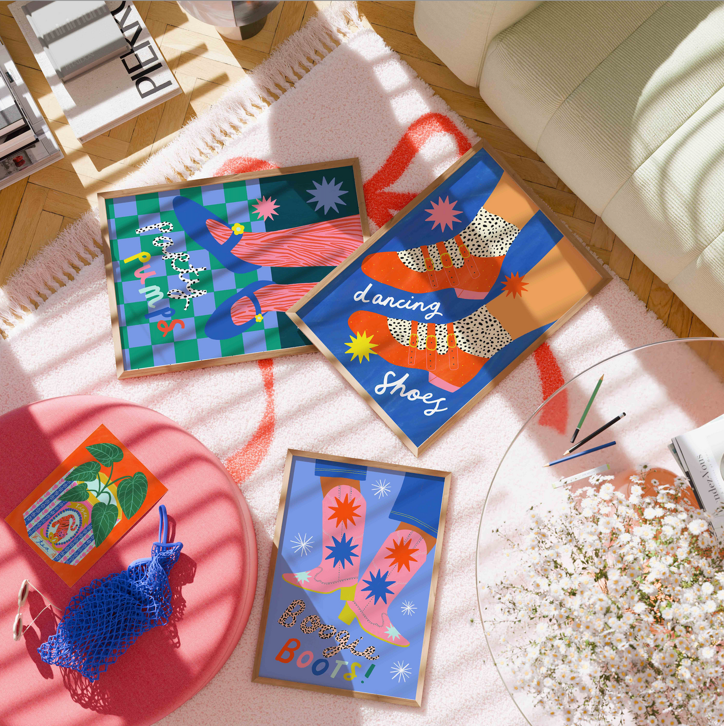 Boogie Boots Art Print – Colourful Western Boots Art Print | Western Wall Art | Colourful Cowboy Boots Art