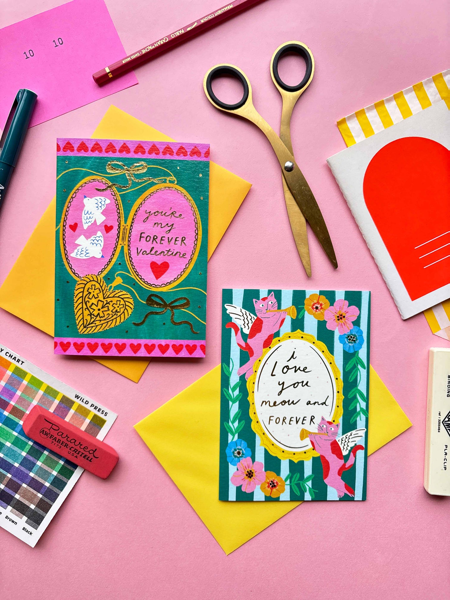 You're my forever valentine greetings card | Locket Gold Foil Necklace Keepsake Meaningful