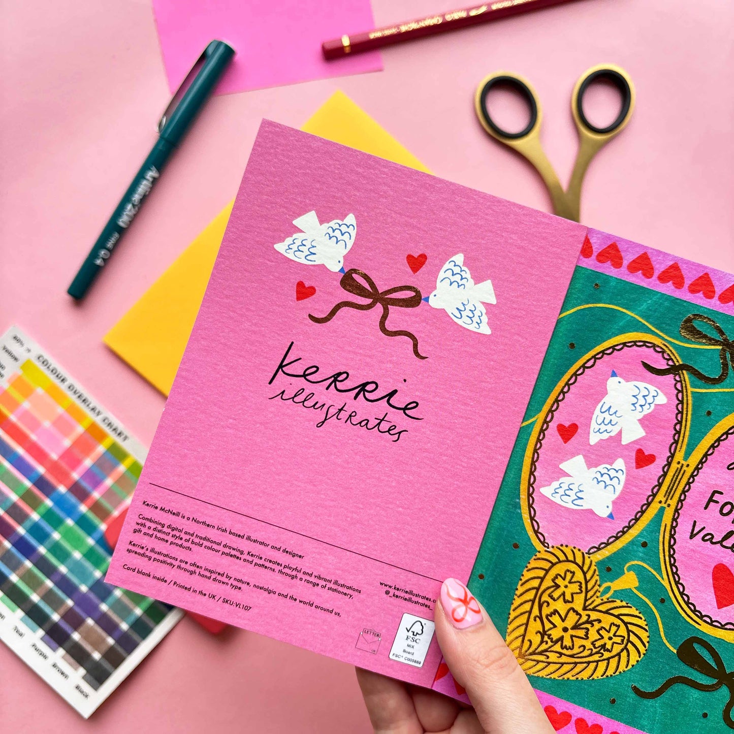 You're my forever valentine greetings card | Locket Gold Foil Necklace Keepsake Meaningful