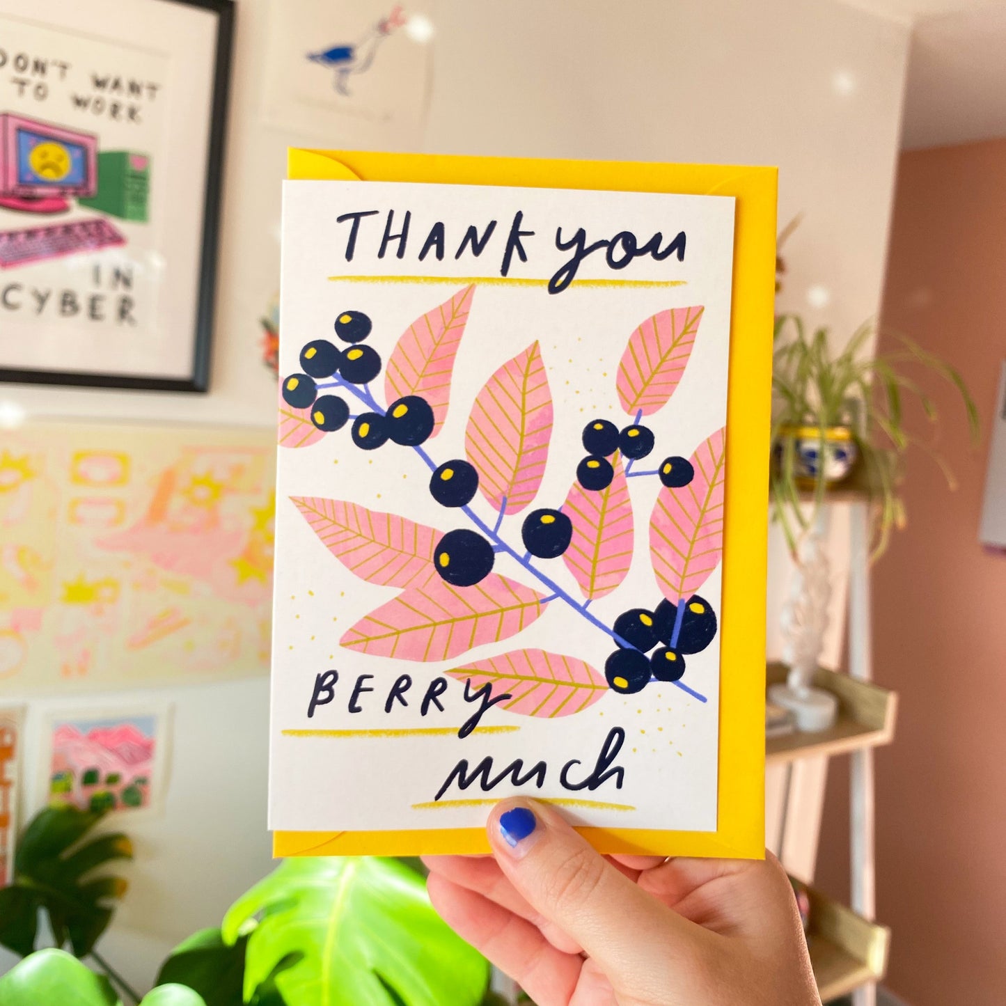 Thank you Berry Much Funny Greetings Card | Punny Thankful Appreciation Thanks Cheers