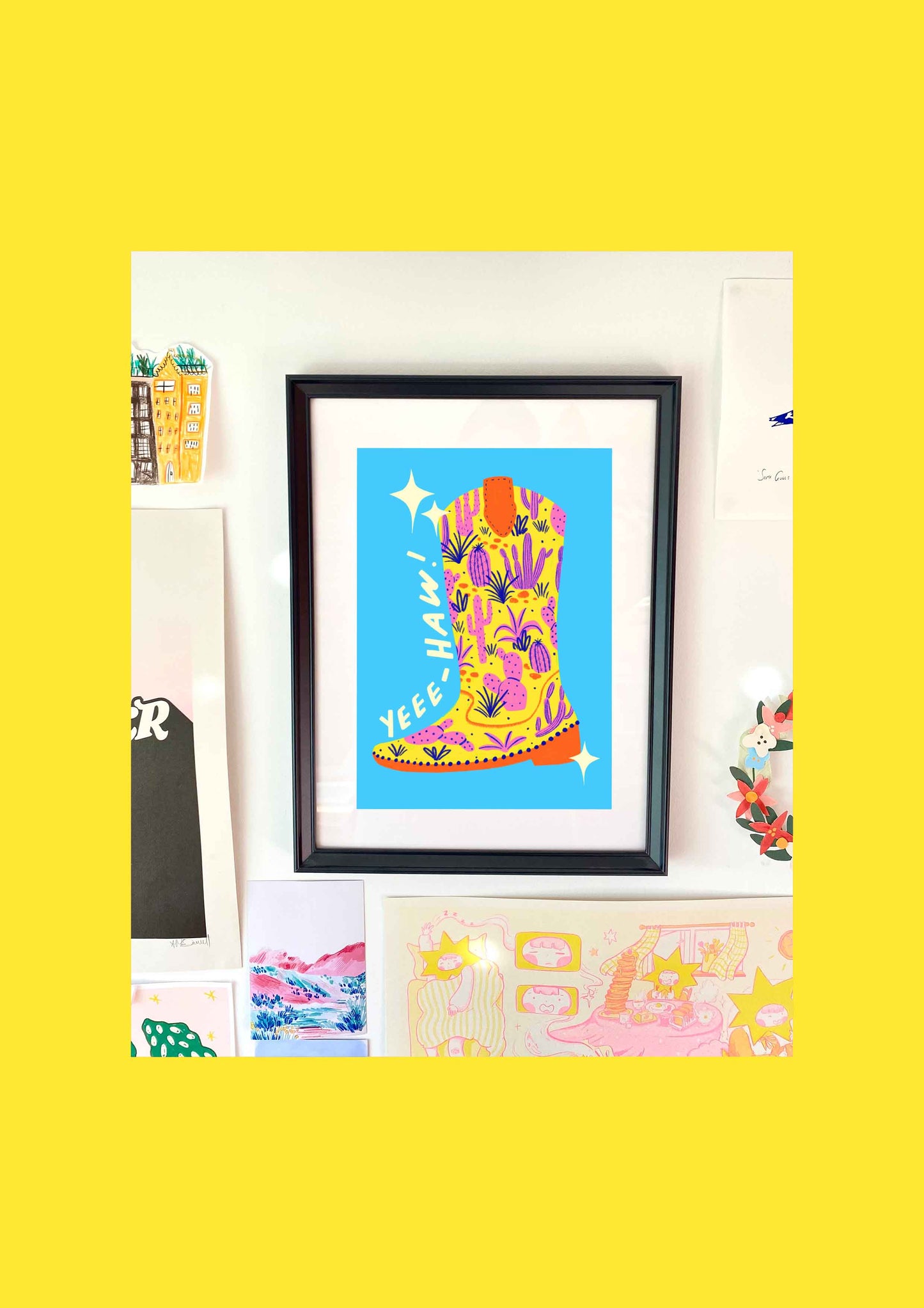 Cowboy Boot Art Print | Cowgirl Wall Decor Western Texas Nashville Horse