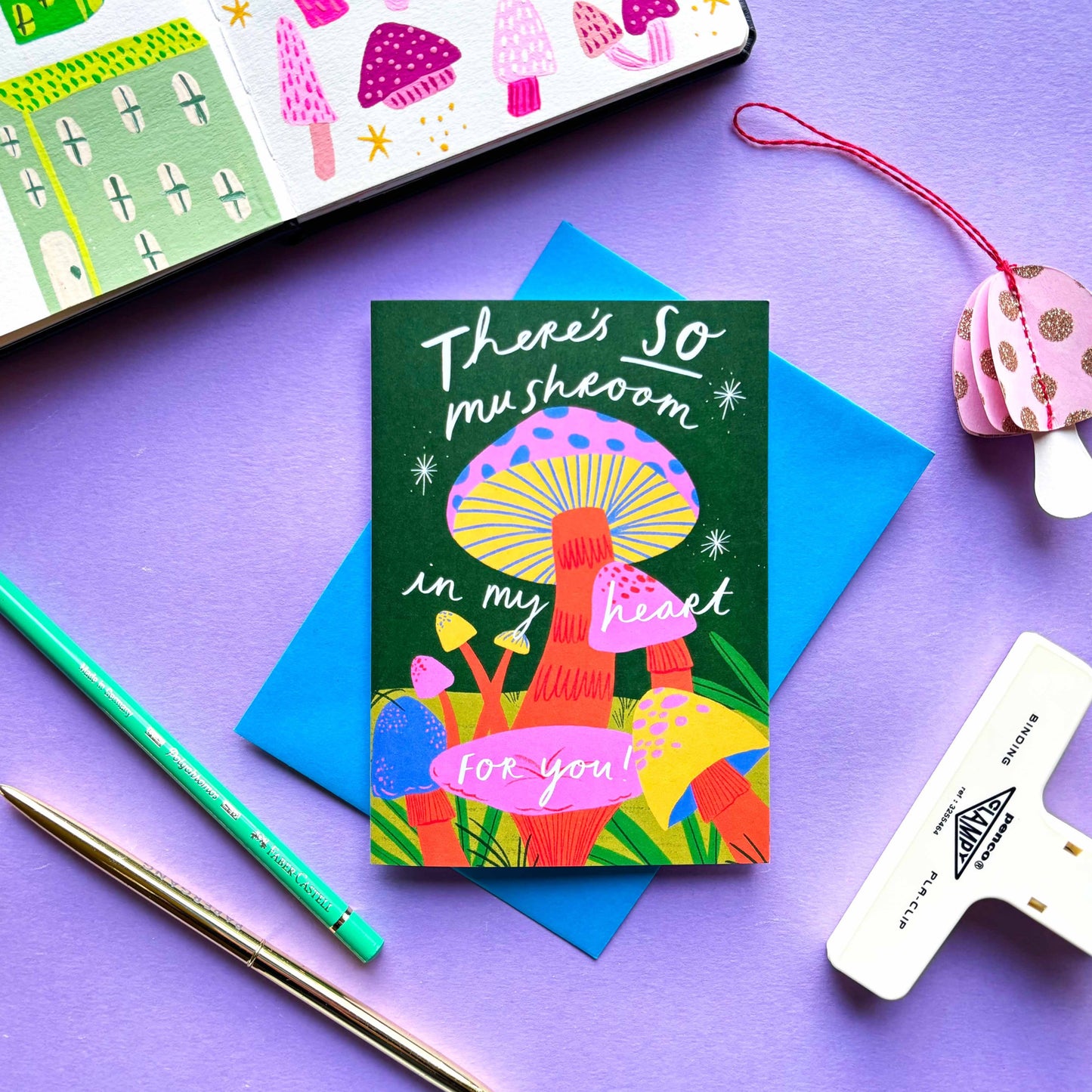 There's So Mushroom In My Heart For You Valentines Greetings Card | Punny Funny Greeting Valentine's Day