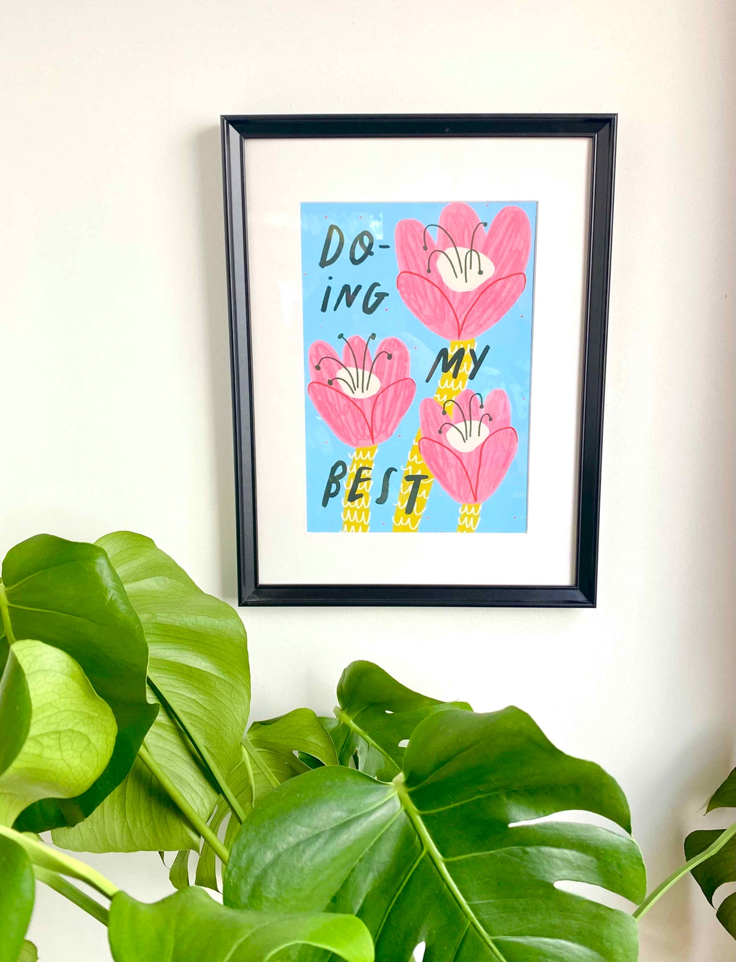 Doing My Best Positive Quote Art Print | Positivity Affirmation Wellbeing Wall Decor Slogan