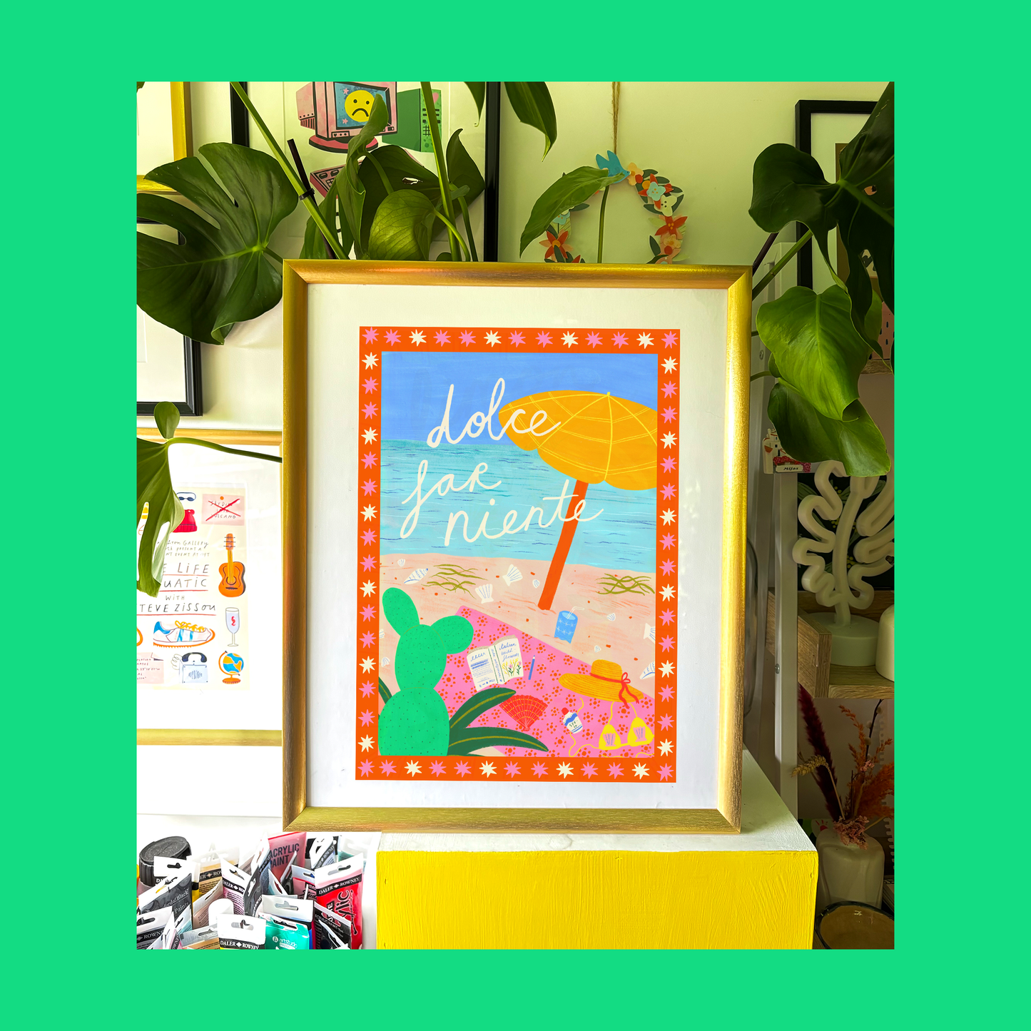 Dolce Far Niente Italian Beach Art Print | Italy Travel Wall Decor European