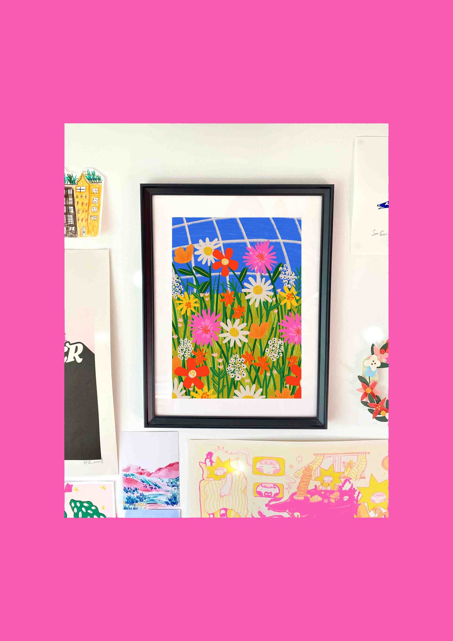 Wildflowers In Summer Art Print | positive colourful art print wall decor