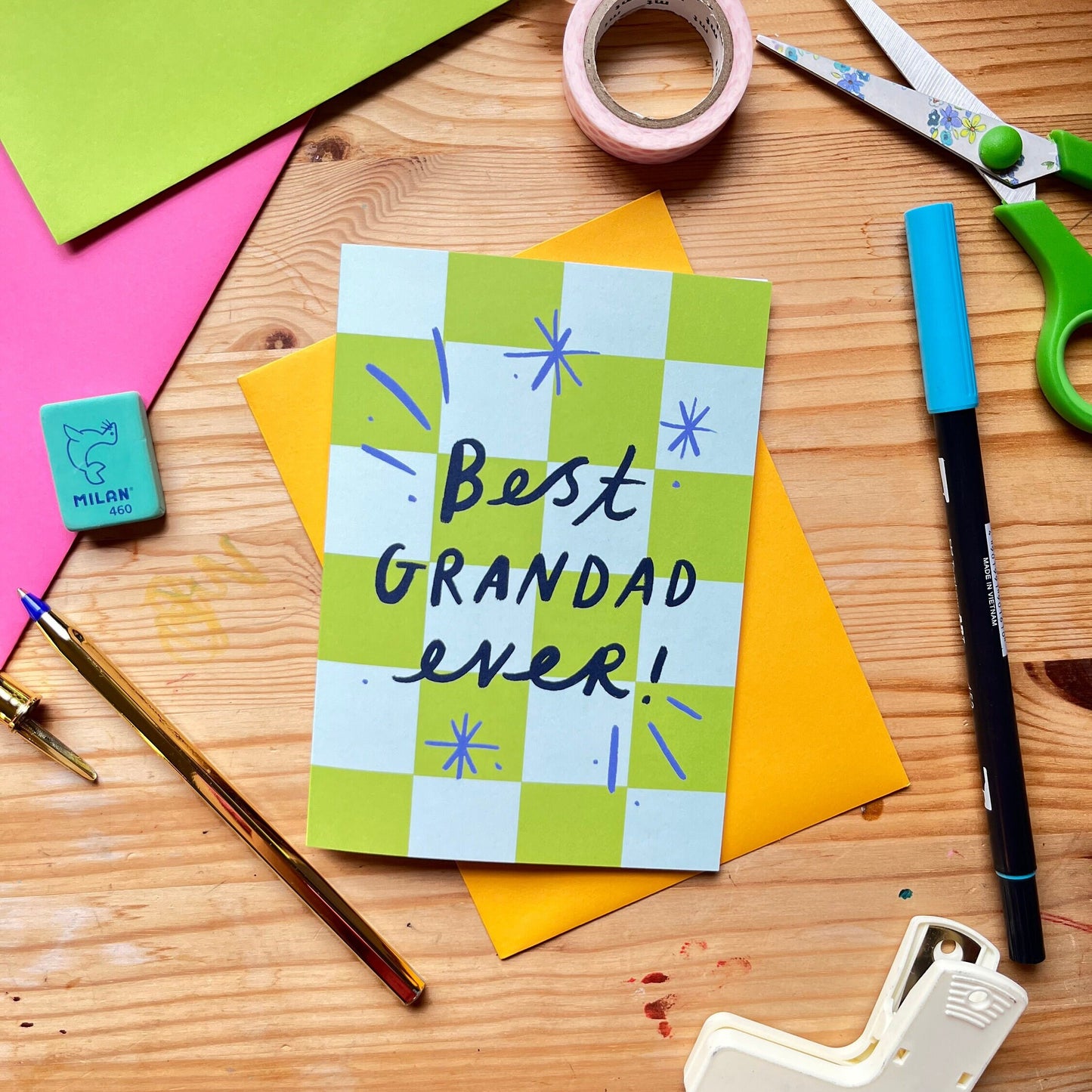 Best Grandad Ever Father's Day Card | Checkered Father’s Day