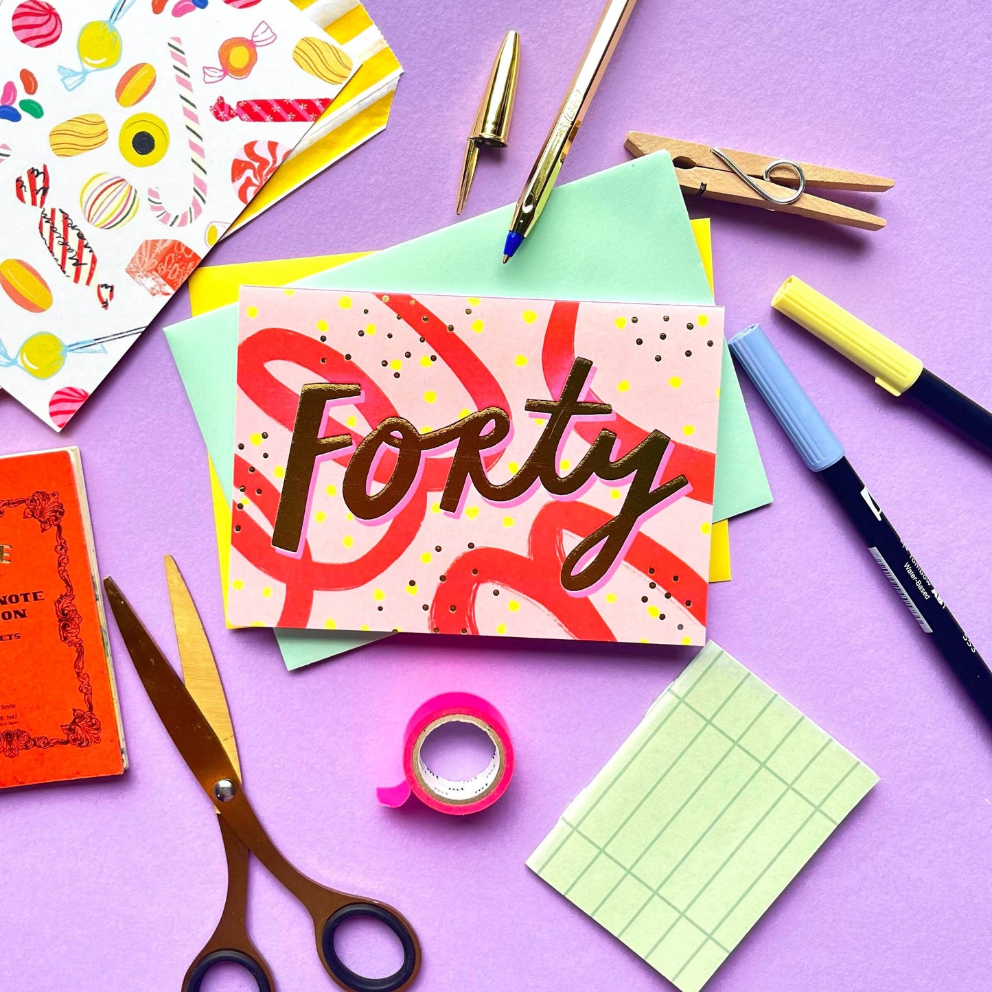 40th Birthday Card | abstract birthday card | 40th birthday