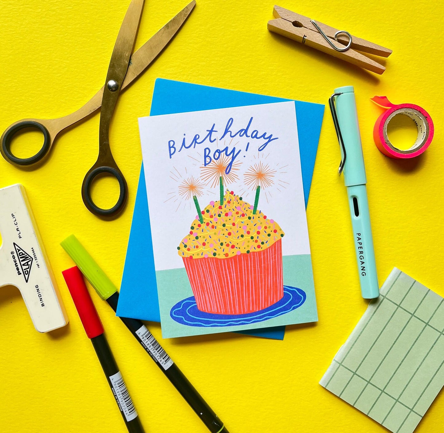 Birthday Boy Greeting Card | Cupcake Candle Bday Son Brother Friend Nephew Celebrate