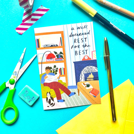 A Well Deserved Rest Father's Day card | funny Father’s Day