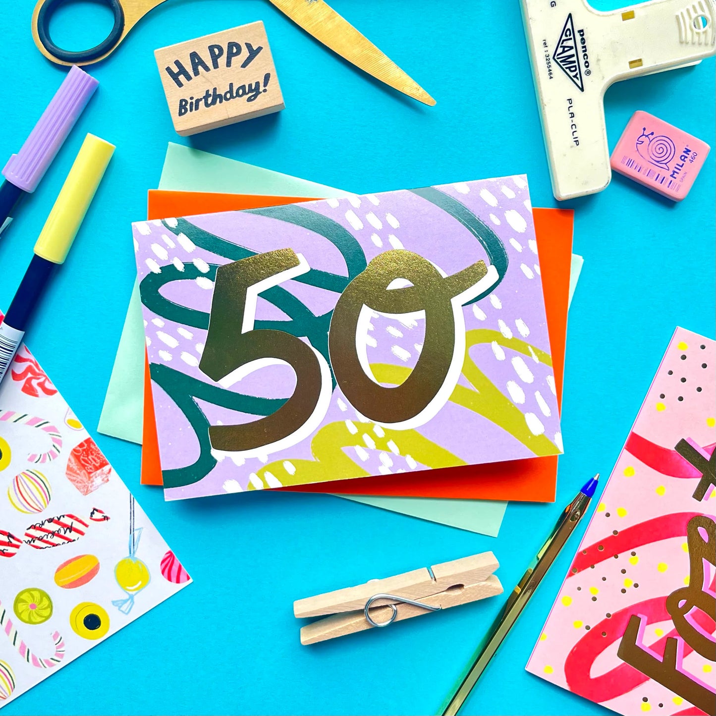 50th Birthday Card | abstract birthday card | 50th birthday