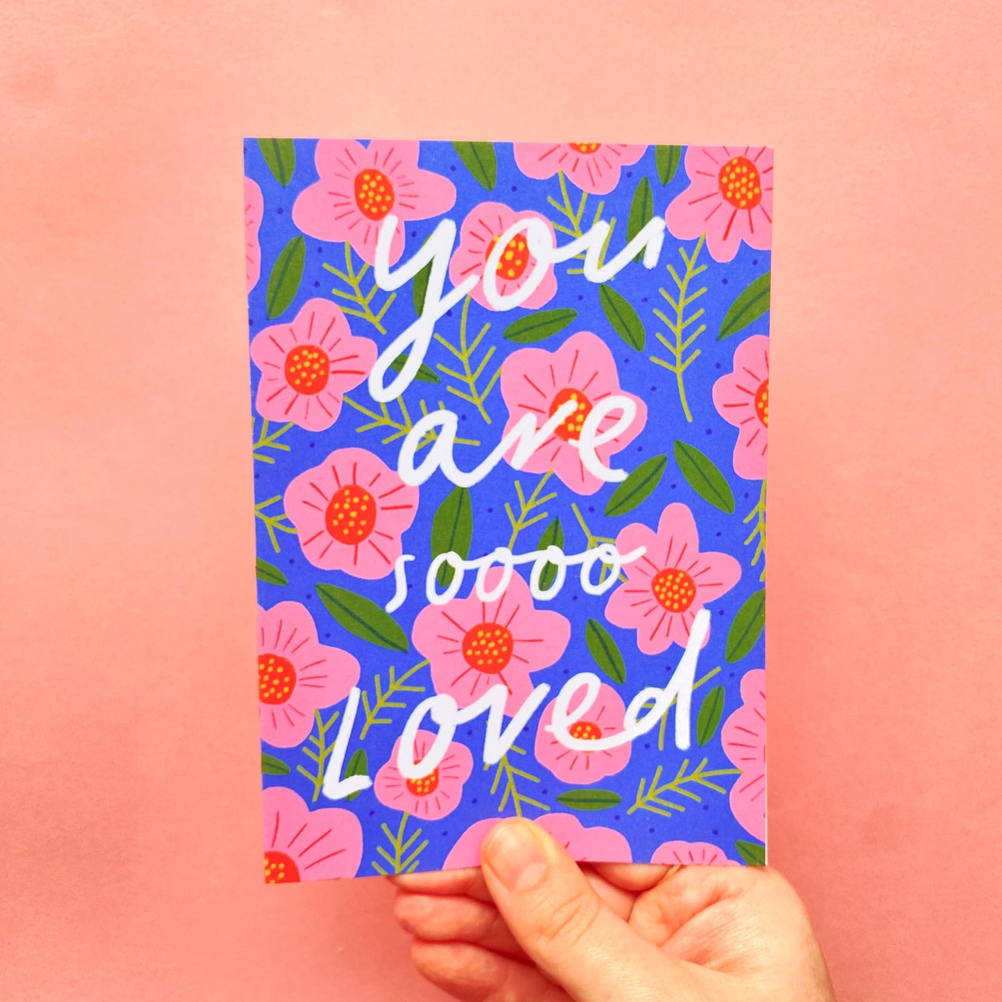 You Are So Loved Floral Patterned Friendship/Love Greetings Card | Thoughtful Thank you Grateful Lovely