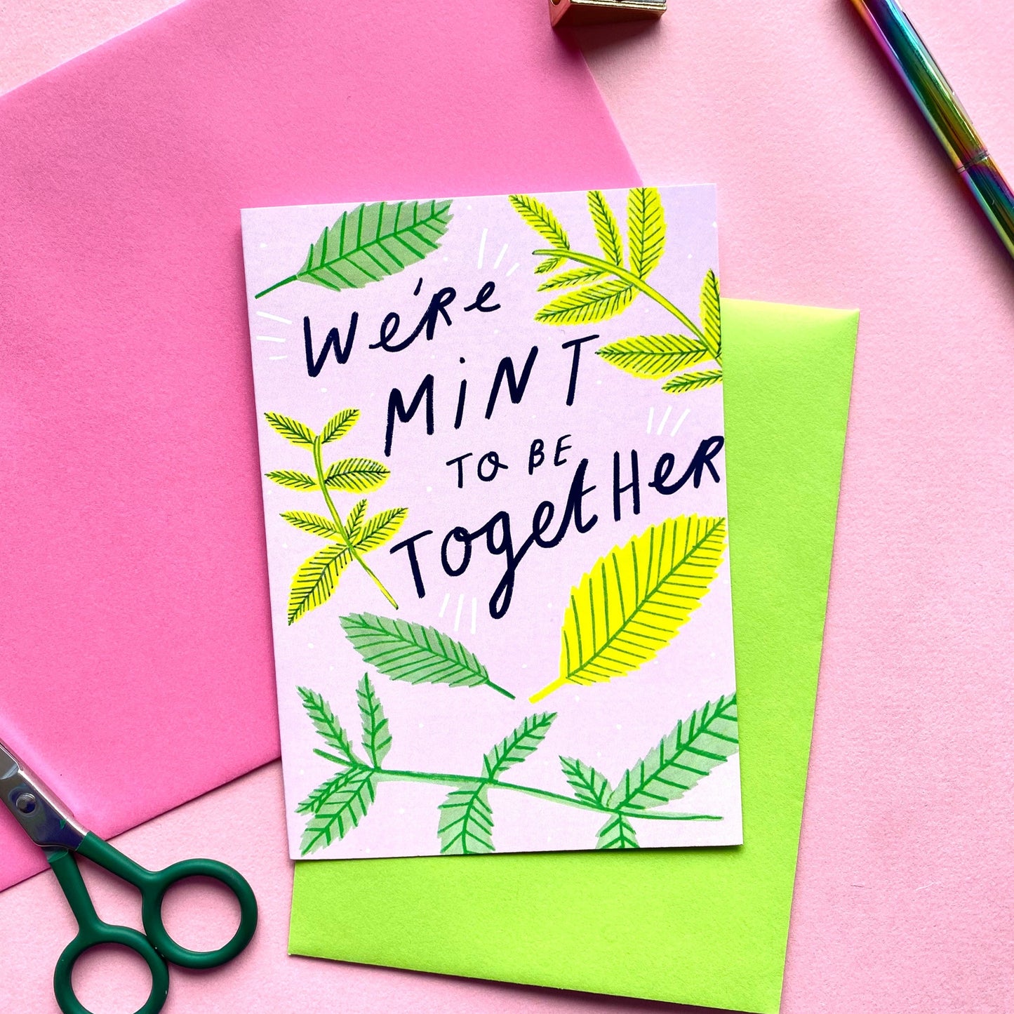 We're Mint To Be Together Valentines Card | Cheesy Punny Valentine's Couple Marriage Boyfriend Girlfriend Wife Husband Romantic Anniversary