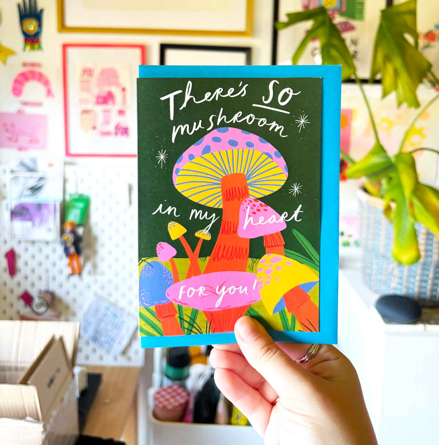 There's So Mushroom In My Heart For You Valentines Greetings Card | Punny Funny Greeting Valentine's Day