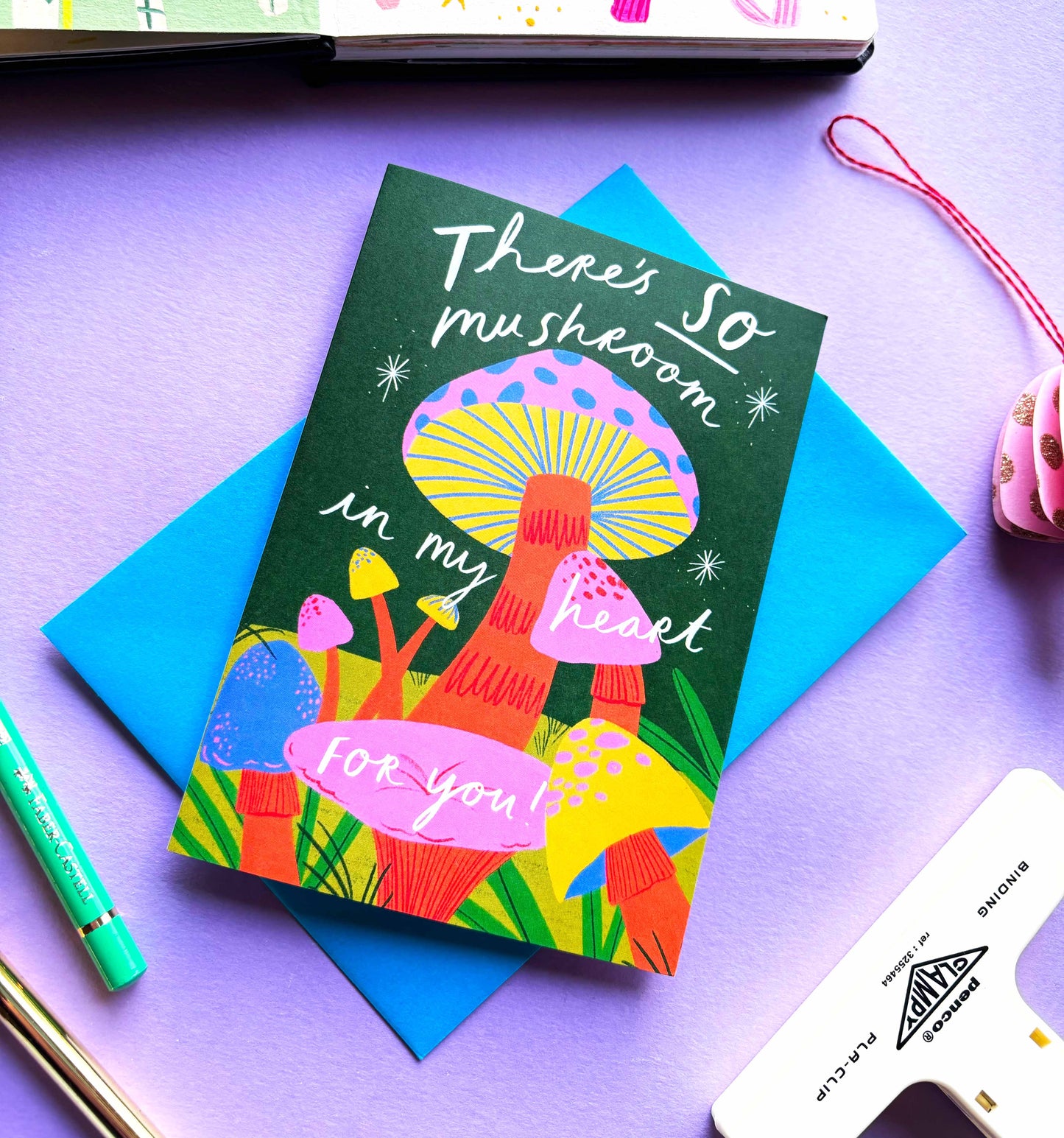 There's So Mushroom In My Heart For You Valentines Greetings Card | Punny Funny Greeting Valentine's Day