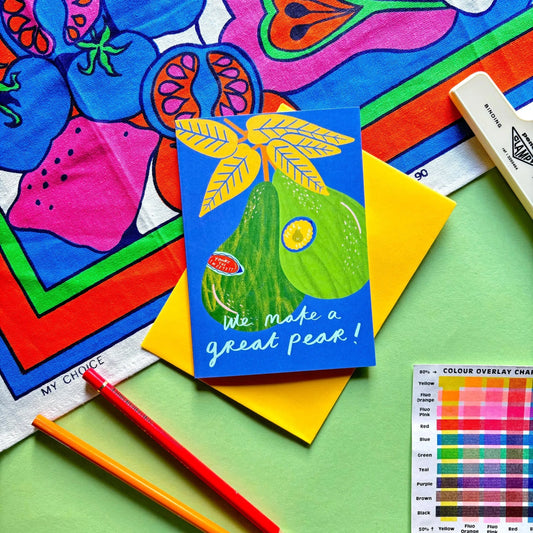 We Make A Great Pear Valentines Greetings Card | Punny Greeting Couple Cute Relationship