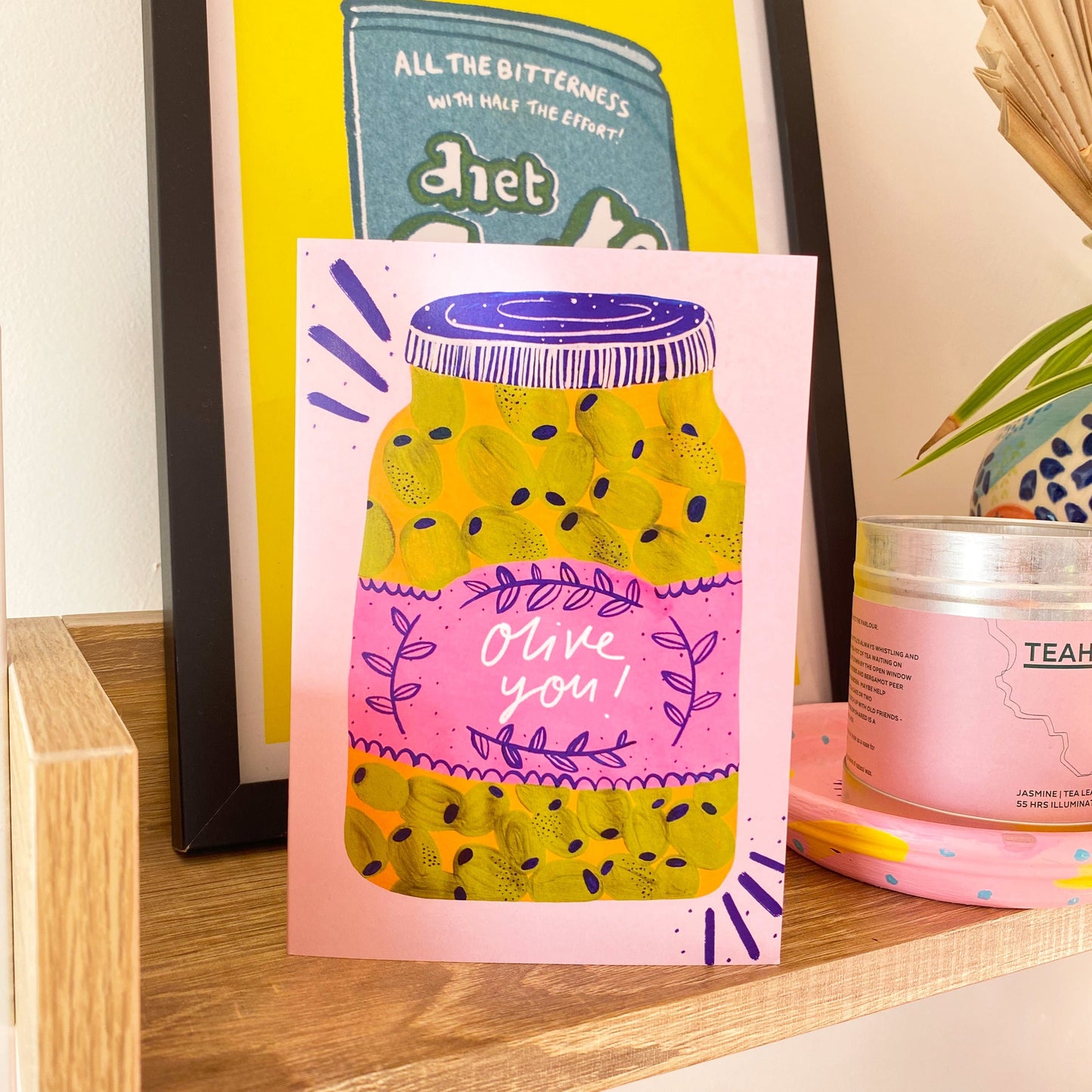 Olive you! Funny Valentines Greetings Card | Punny Couple Relationship Birthday Anniversary Girlfriend Boyfriend Wife Husband Partner