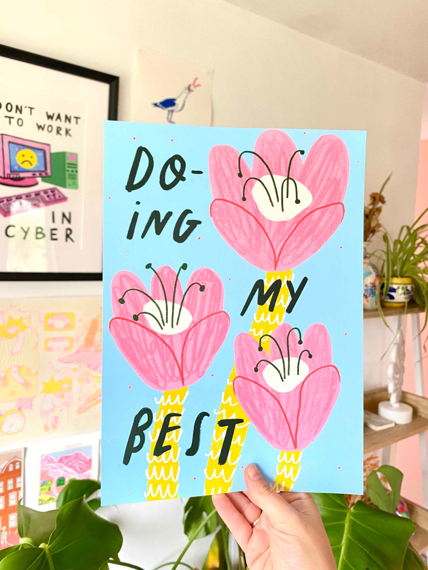 Doing My Best Positive Quote Art Print | Positivity Affirmation Wellbeing Wall Decor Slogan