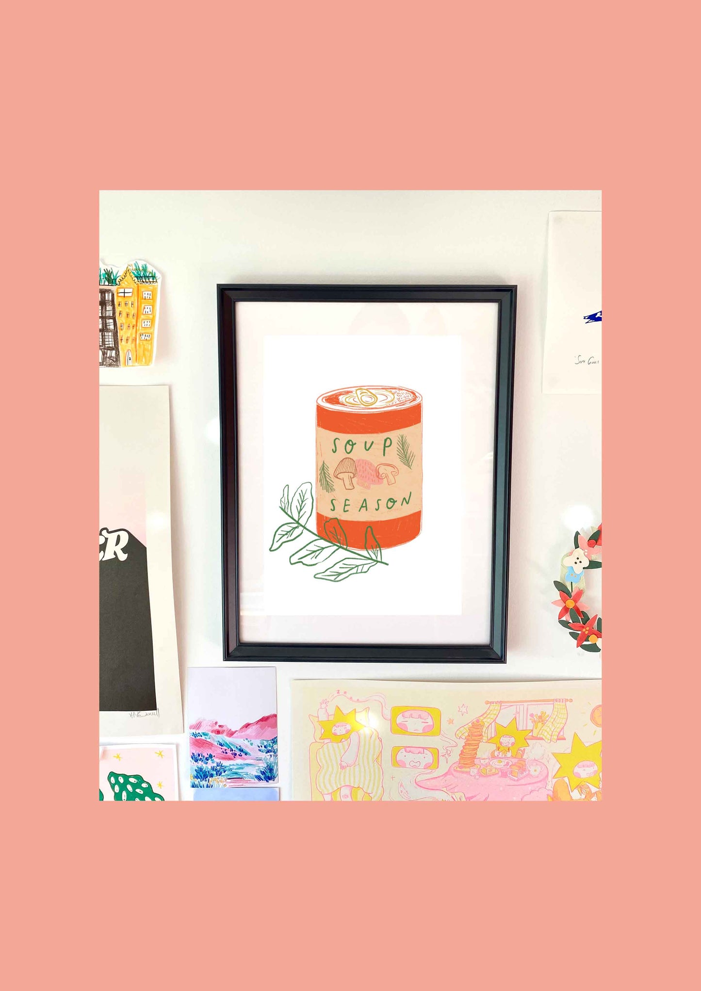 Soup Tin Autumnal Art Print | Cosy Cozy Fall Wall Decor Kitchen Gift Foodie