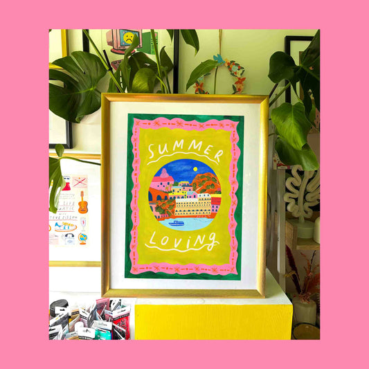 Summer Loving Italian coast Art Print | Wall Decor Italy Travel