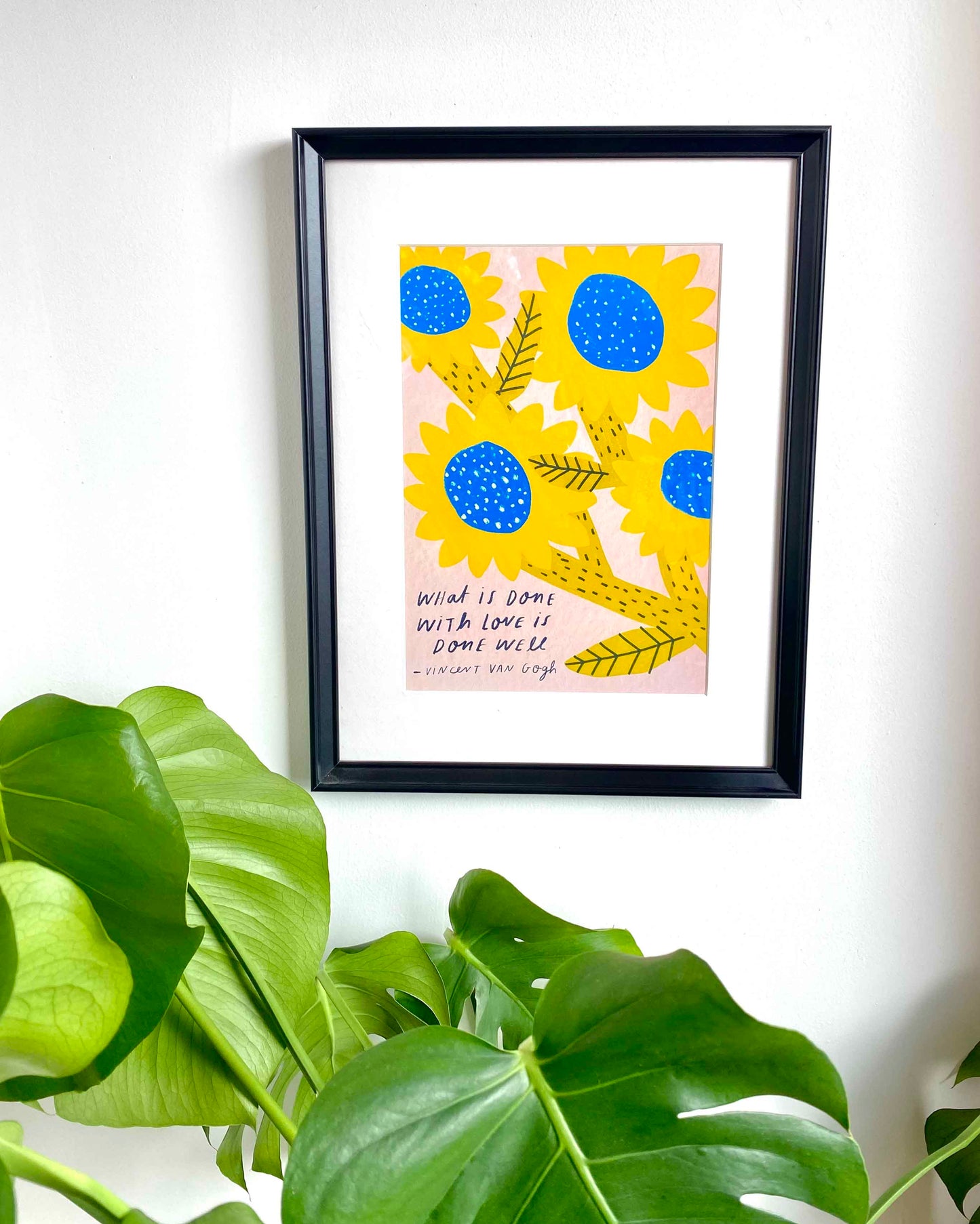 Van Gogh Sunflowers Positive Quote Art Print | Artist Slogan Wall Decor VanGogh Vincent