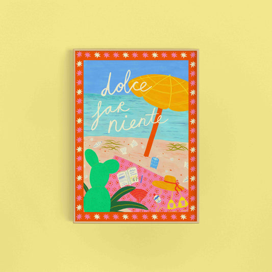 Dolce Far Niente Italian Beach Art Print | Italy Travel Wall Decor European