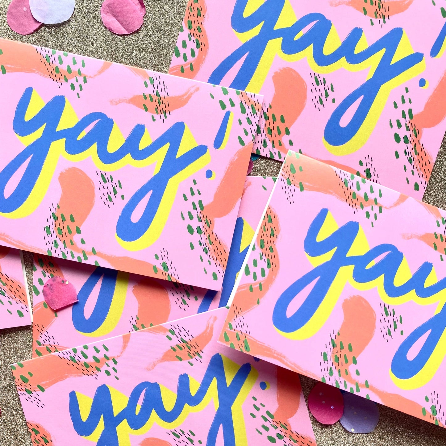 Yay Congratulations Patterned Greetings Card | Engagement New Job Moving Promotion Exciting