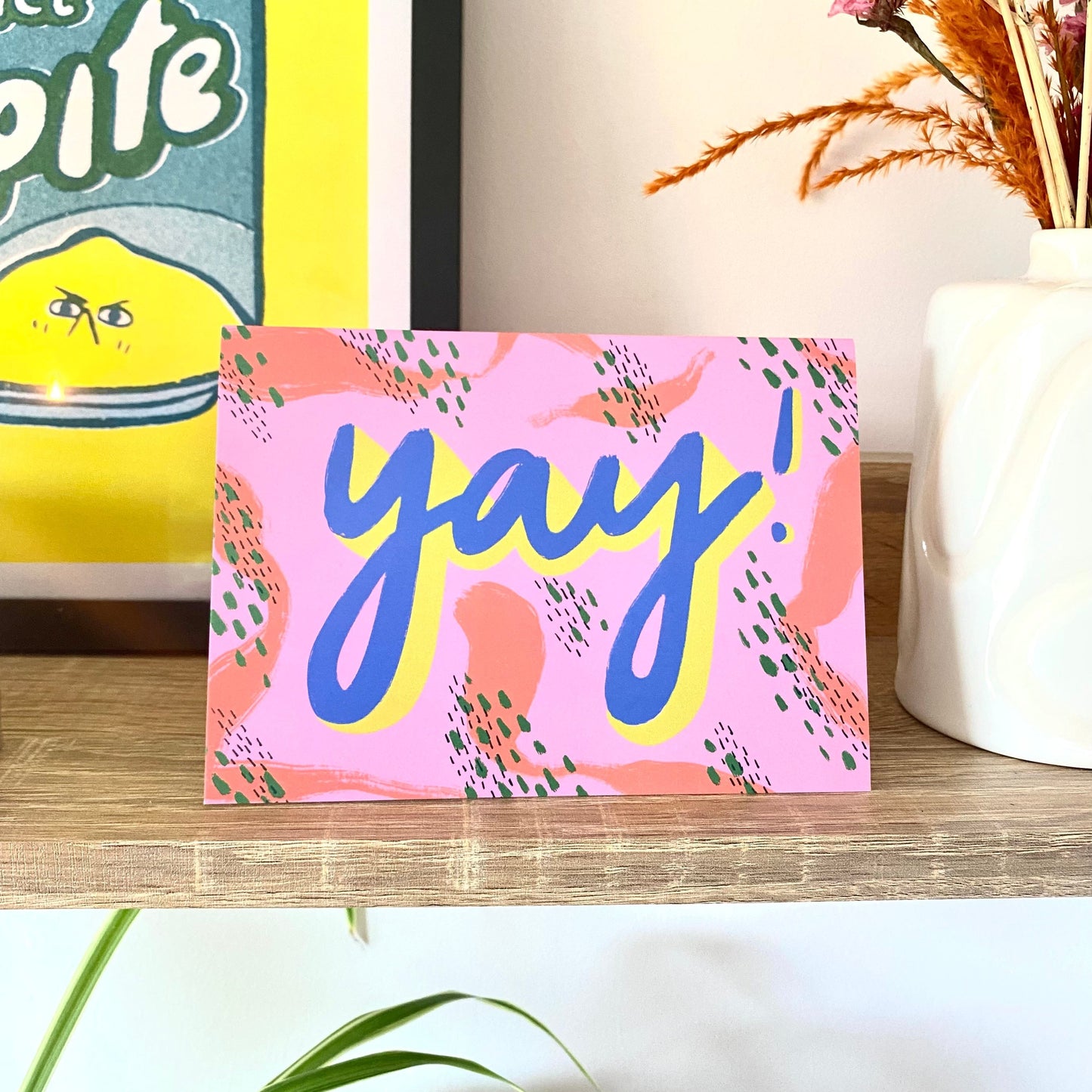 Yay Congratulations Patterned Greetings Card | Engagement New Job Moving Promotion Exciting