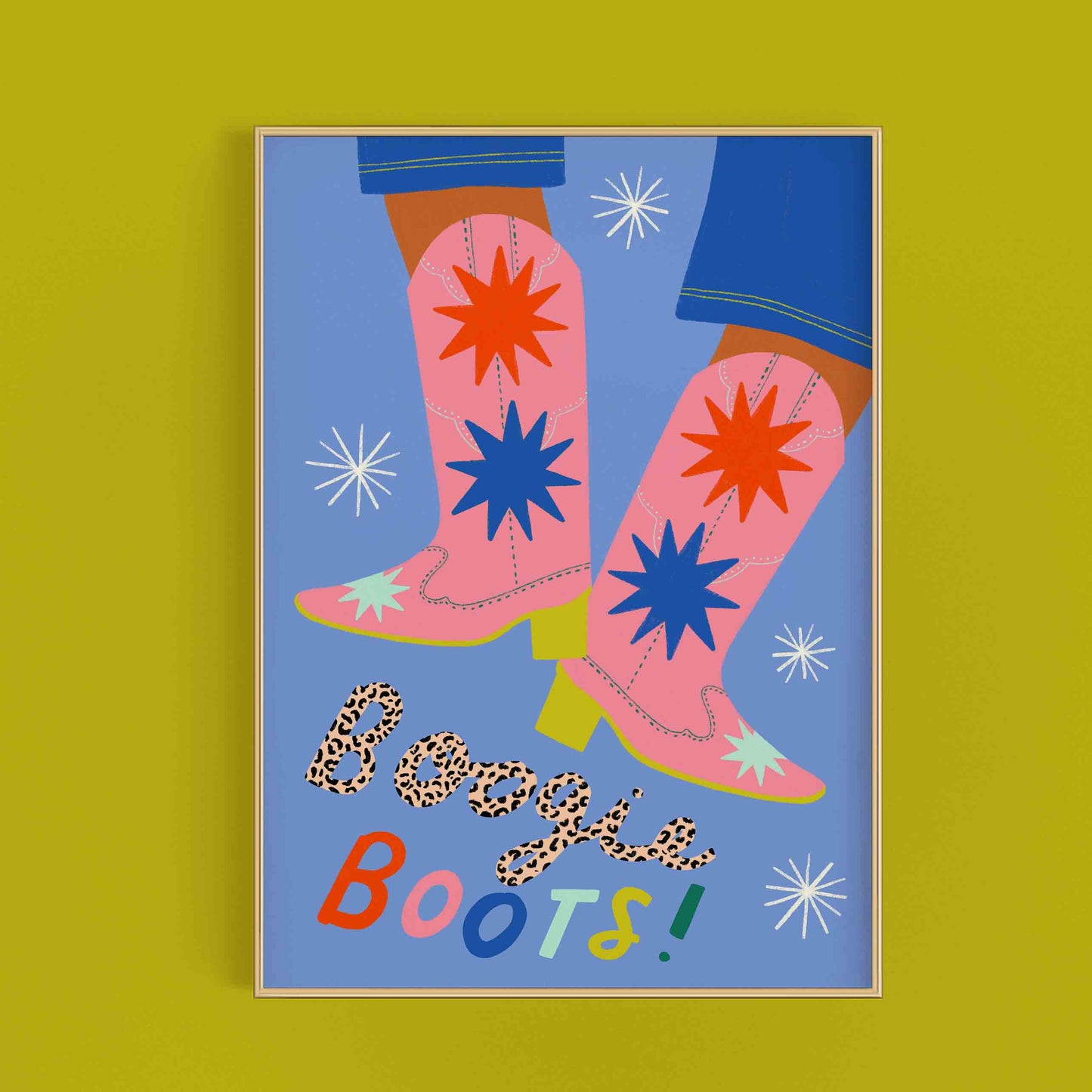Boogie Boots Art Print – Colourful Western Boots Art Print | Western Wall Art | Colourful Cowboy Boots Art