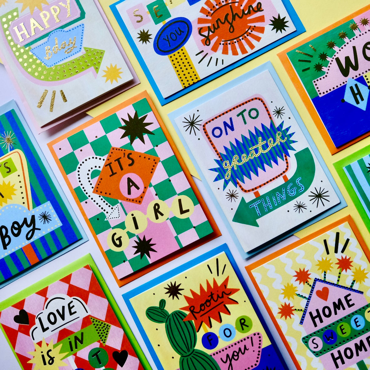 Retro 'WOO HOO' Congratulations Greetings Card, Congratulations Greetings Card, Retro Motel Sign celebrating Greetings Card | Retro good news Card | Western Motel Sign exams, New Job Card, Vintage Birthday Card