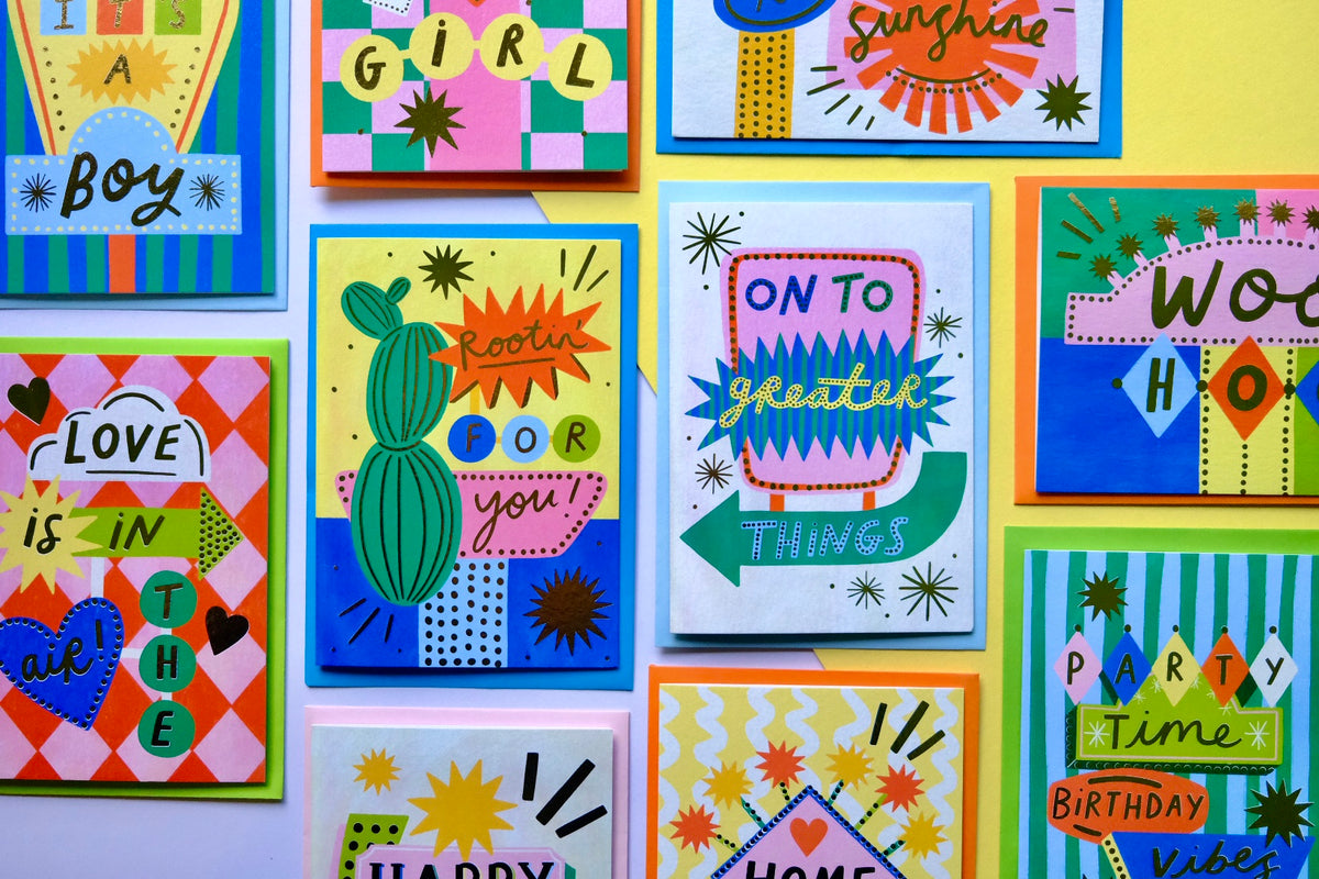 Retro 'Rootin' For You' Good Luck Greetings Card, Good Luck, Retro Motel Sign Thinking of you Greetings Card | Retro Sign Luck | Western Motel Sign Good Luck, Vintage Thoughtful Card