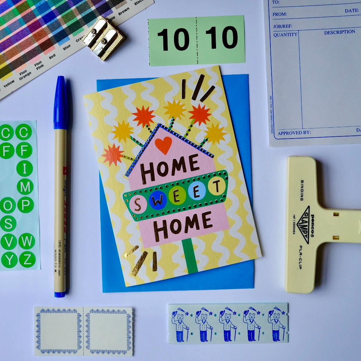 Retro Home Sweet Home Sign Greetings Card | Vintage Sign New Home Card | Retro Motel Style New Home Card