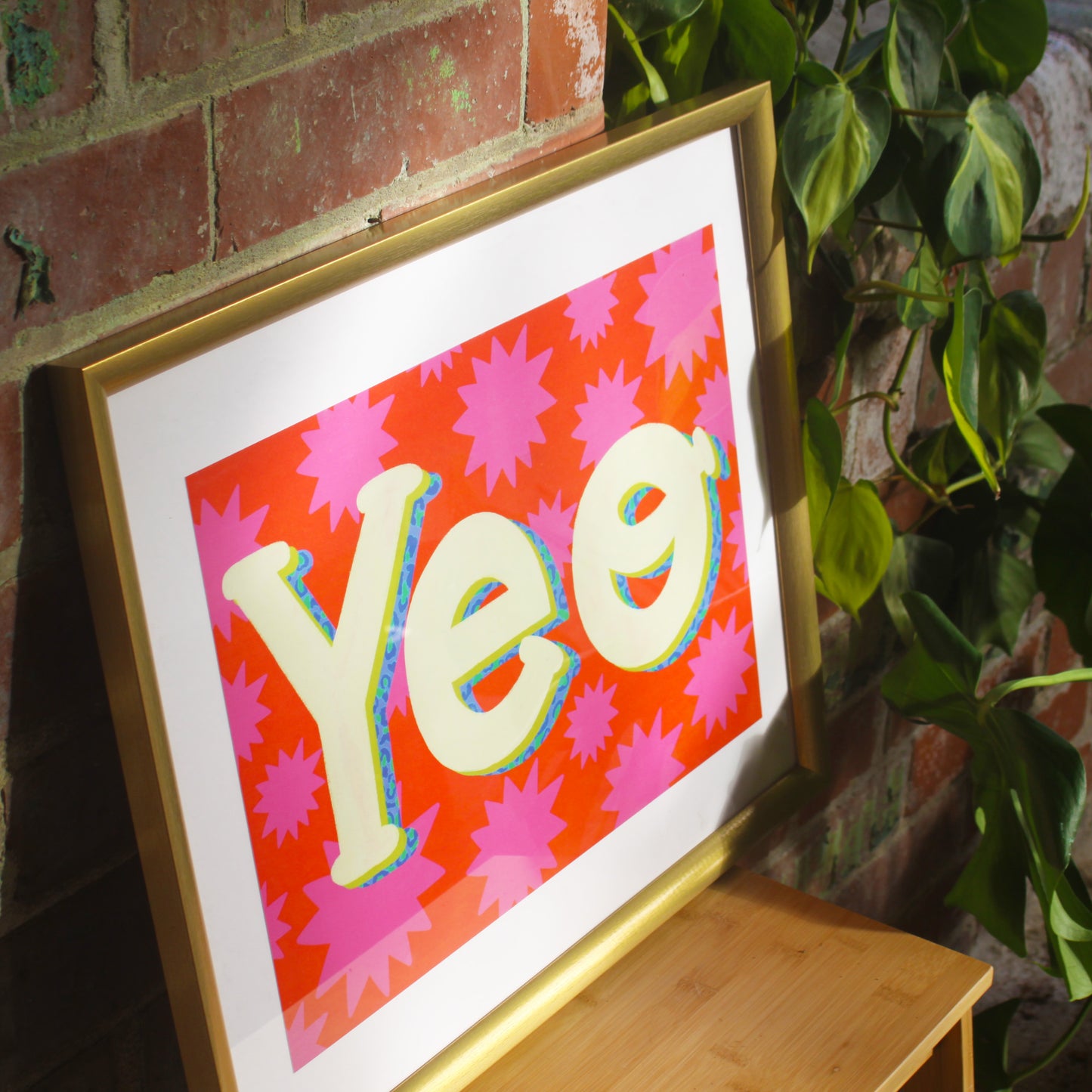 Yeo typographic stars patterned art print | Belfast print | Belfast slang art print | Northern Irish slang art print | Yeo | Colourful art