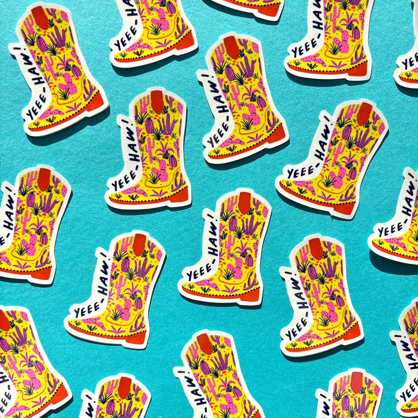 Yee-Haw Cowboy Boot Vinyl Sticker